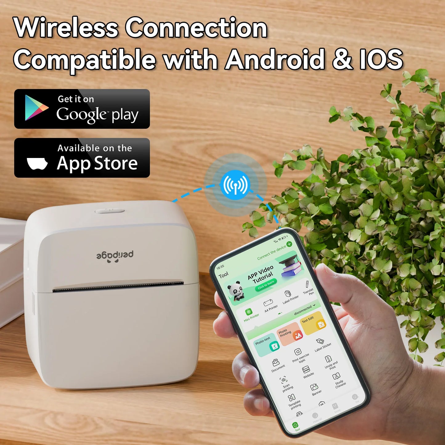 PeriPage Mini Printer, Small Photo Printer for Study Photos Notes, Thermal Sticker Printers Compatible with iOS/Android