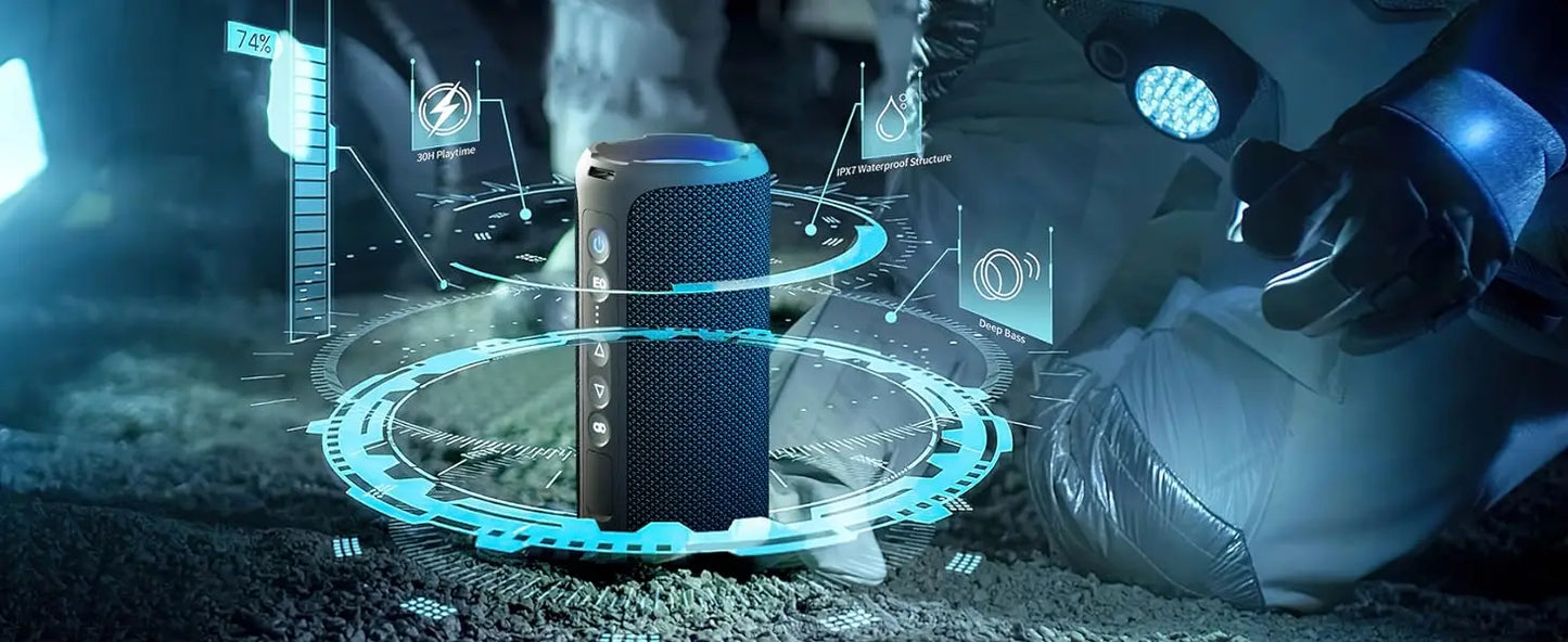 Ortizan X8 Pro 40W Bluetooth Speaker – IPX7 Waterproof, 30H Battery, Portable Outdoor