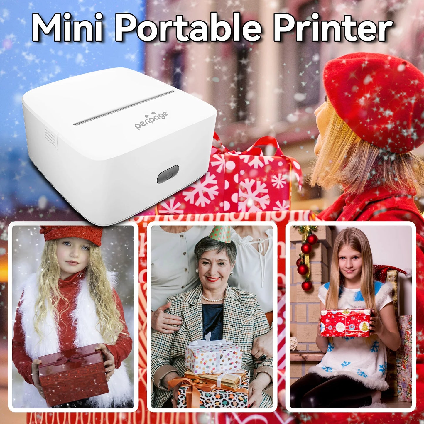 PeriPage Mini Printer, Small Photo Printer for Study Photos Notes, Thermal Sticker Printers Compatible with iOS/Android