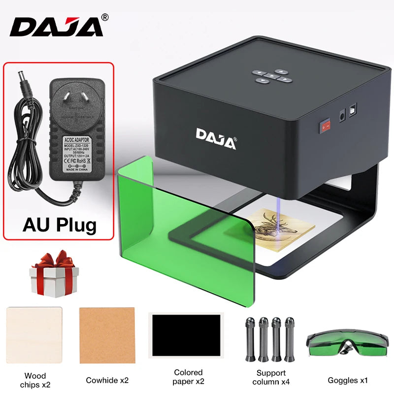 DAJA DJ6 Mini Portable Laser Engraver – 3W Bluetooth CNC for Wood, Leather & Metal