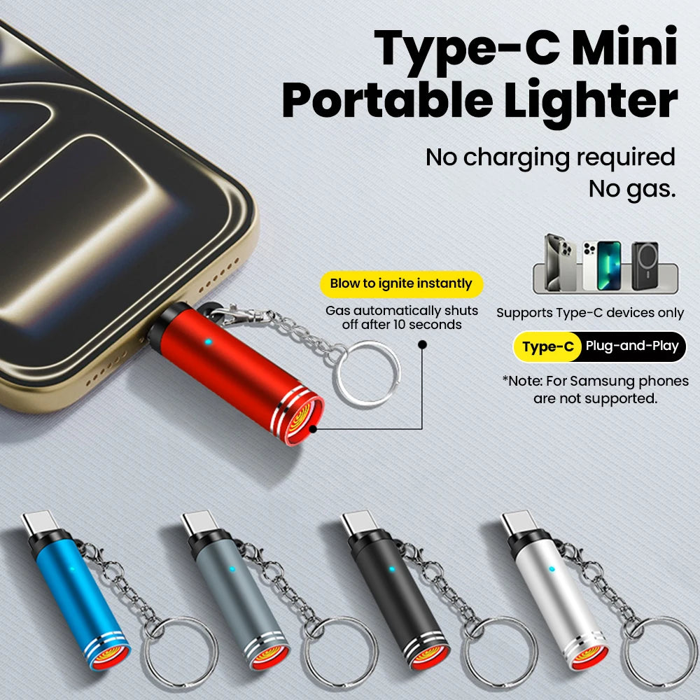 Mini Type-C Lighter – USB-C Electric Lighter for iPhone & Android