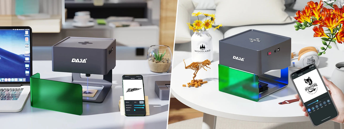 DAJA DJ6 Mini Portable Laser Engraver – 3W Bluetooth CNC for Wood, Leather & Metal