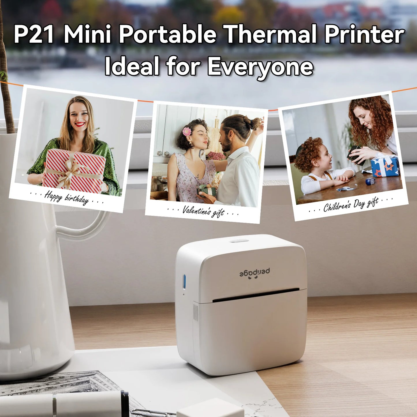 PeriPage Mini Printer, Small Photo Printer for Study Photos Notes, Thermal Sticker Printers Compatible with iOS/Android