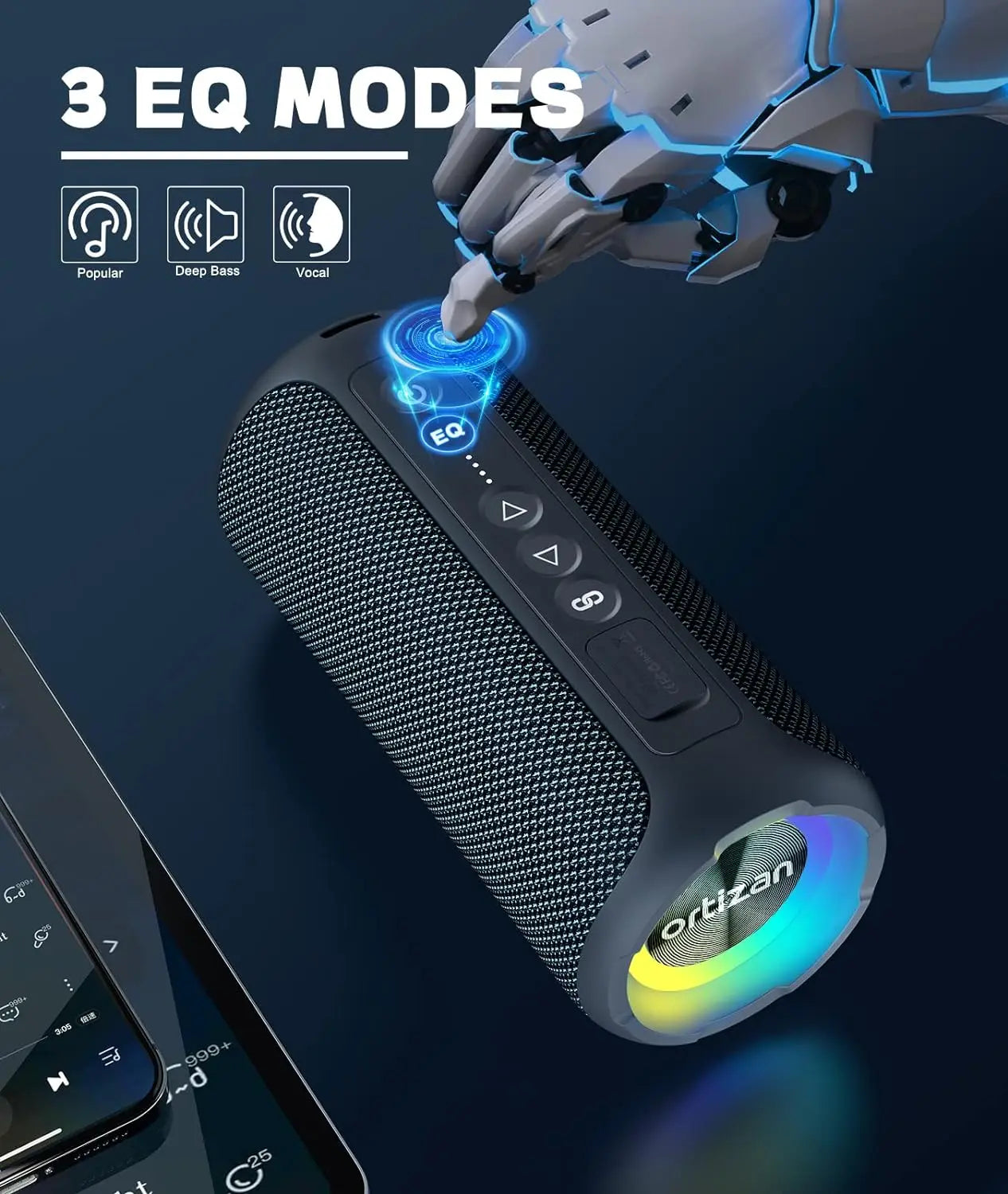 Ortizan X8 Pro 40W Bluetooth Speaker – IPX7 Waterproof, 30H Battery, Portable Outdoor