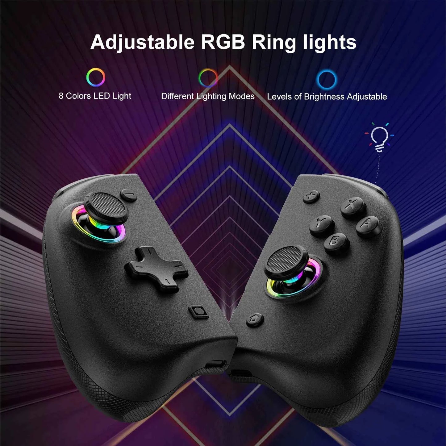 AyeBeau Wireless Controller for Nintendo Switch, OLED & Lite – Hall Effect Joysticks, Gyro, RGB