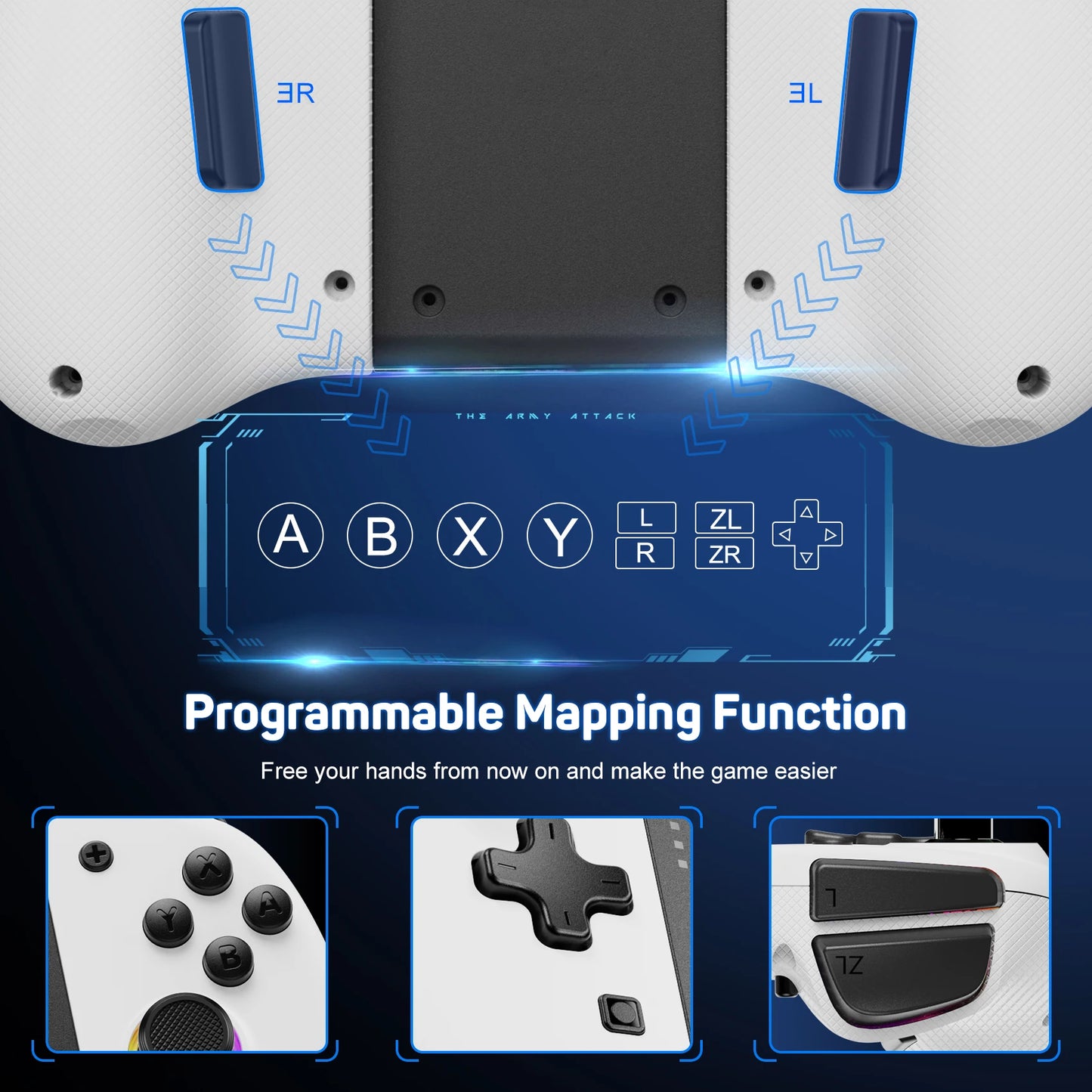 AyeBeau Wireless Controller for Nintendo Switch, OLED & Lite – Hall Effect Joysticks, Gyro, RGB