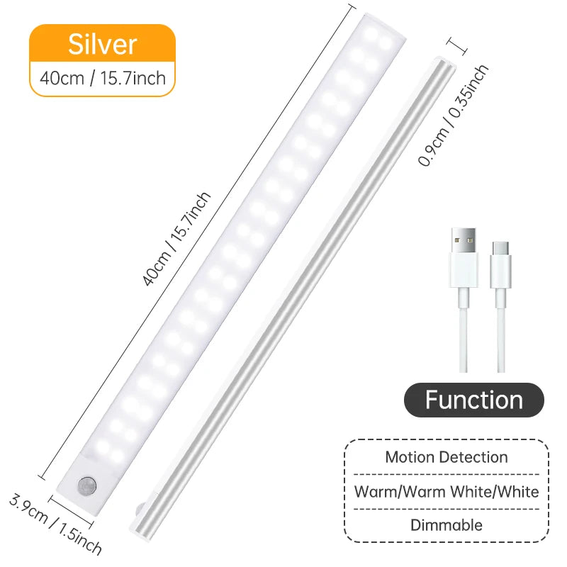 Magnetic LED Under-Cabinet Light – Motion Sensor & USB Rechargeable