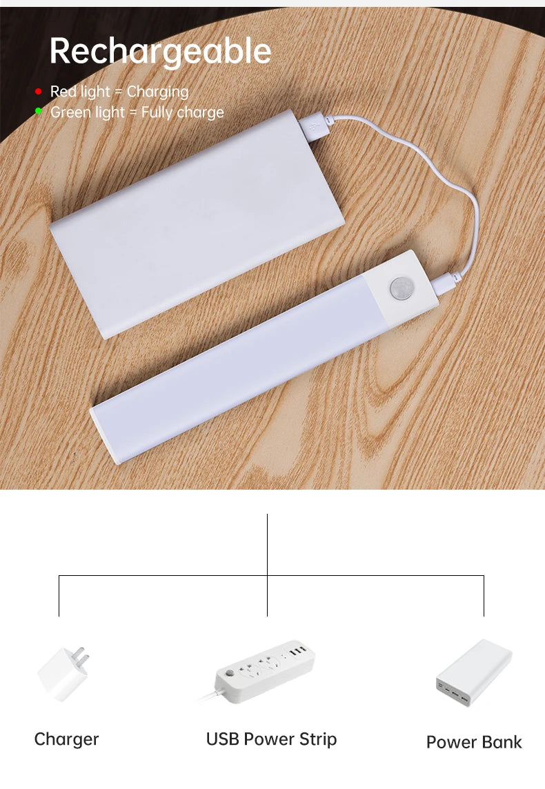 Magnetic LED Under-Cabinet Light – Motion Sensor & USB Rechargeable