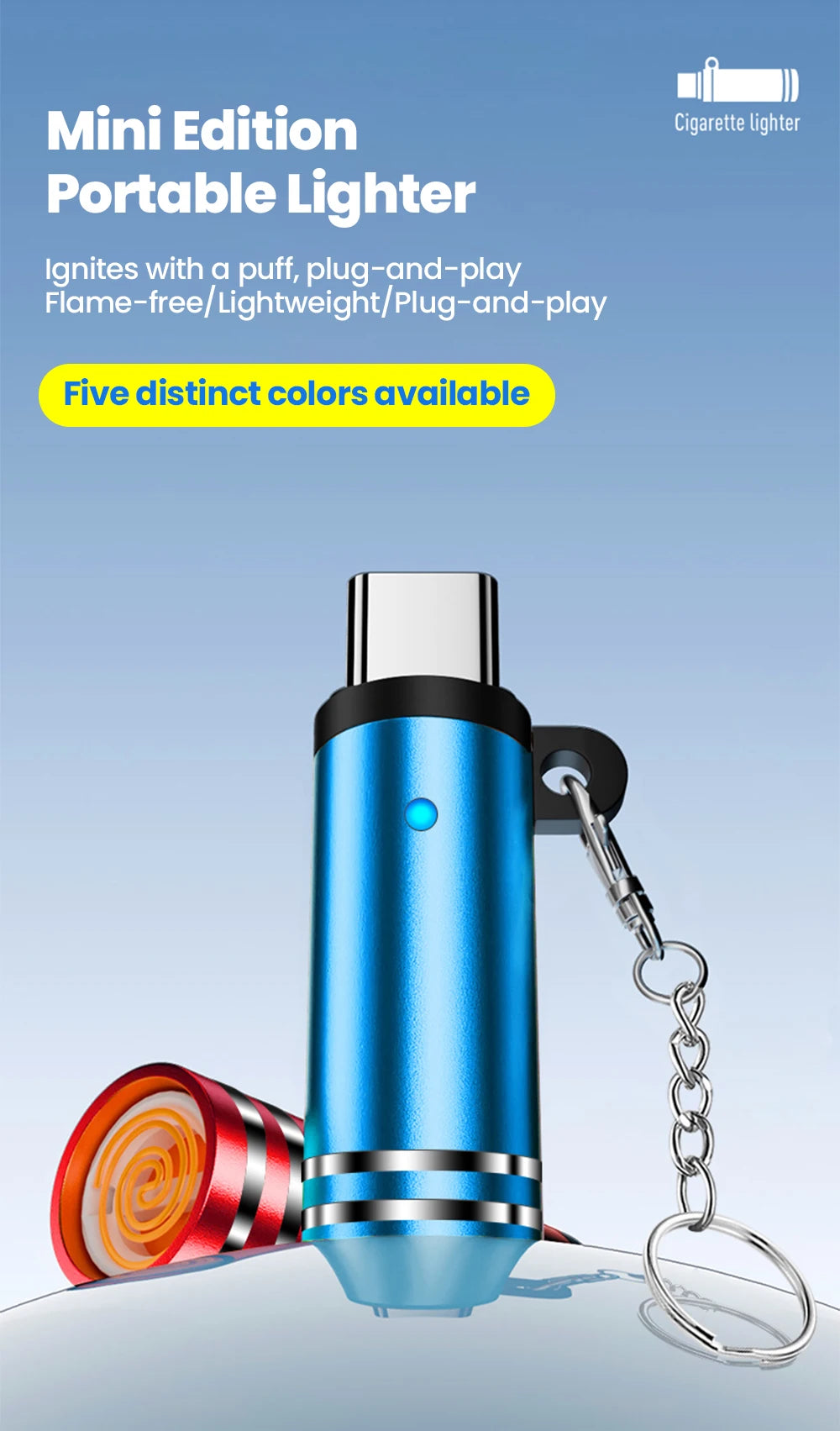 Mini Type-C Lighter – USB-C Electric Lighter for iPhone & Android