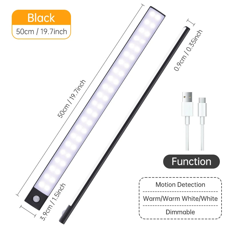 Magnetic LED Under-Cabinet Light – Motion Sensor & USB Rechargeable