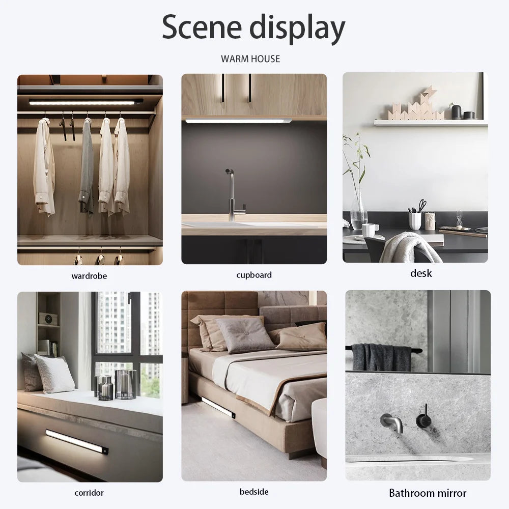 Magnetic LED Under-Cabinet Light – Motion Sensor & USB Rechargeable
