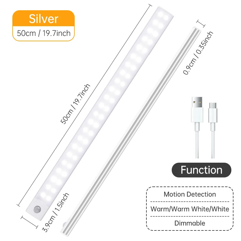 Magnetic LED Under-Cabinet Light – Motion Sensor & USB Rechargeable
