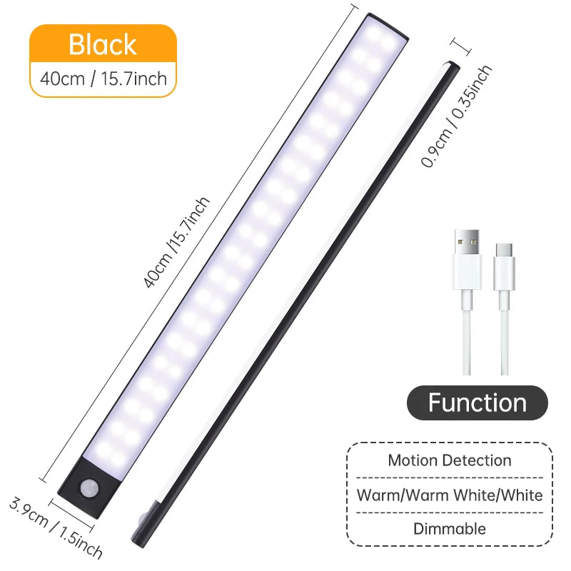 Magnetic LED Under-Cabinet Light – Motion Sensor & USB Rechargeable