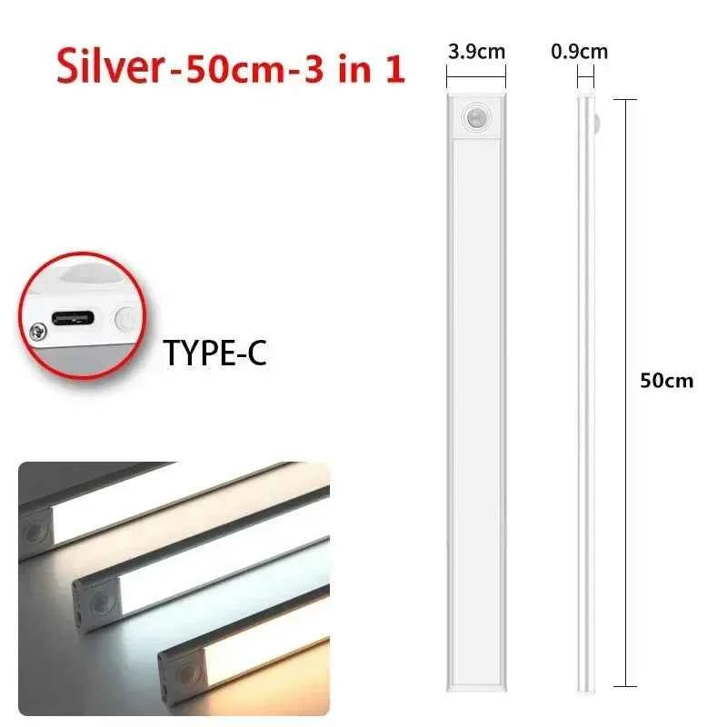 Magnetic LED Under Cabinet Light – Motion Sensor & Rechargeable